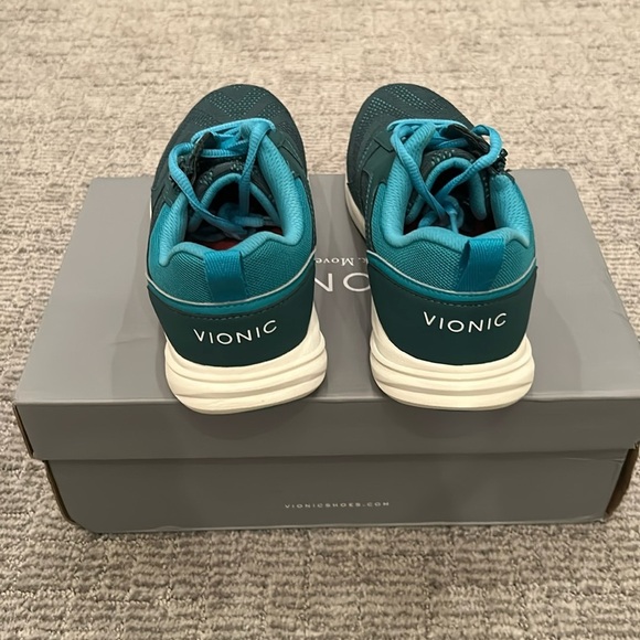 Vionic Lyla Mesh Moss Lace-Up Sneakers w/ Zipper Detail 8 1/2 Wide - Picture 4 of 6